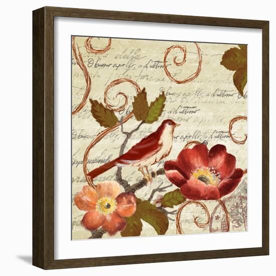 Avian on Red II-Lanie Loreth-Framed Art Print