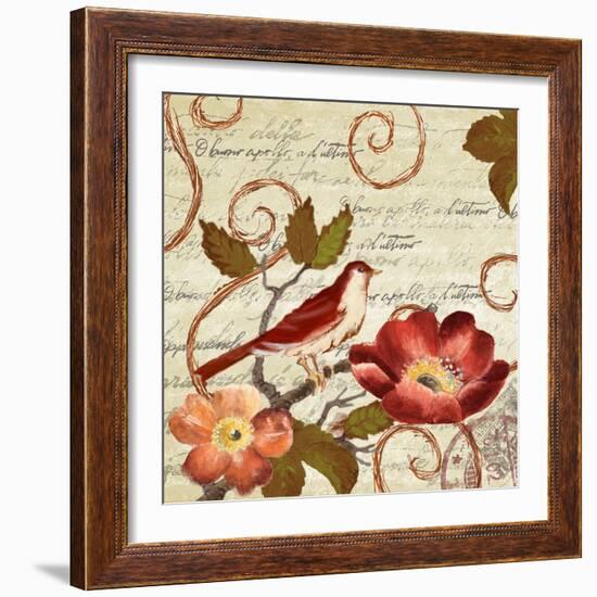 Avian on Red II-Lanie Loreth-Framed Art Print