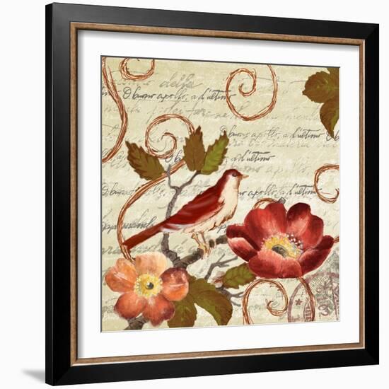 Avian on Red II-Lanie Loreth-Framed Art Print