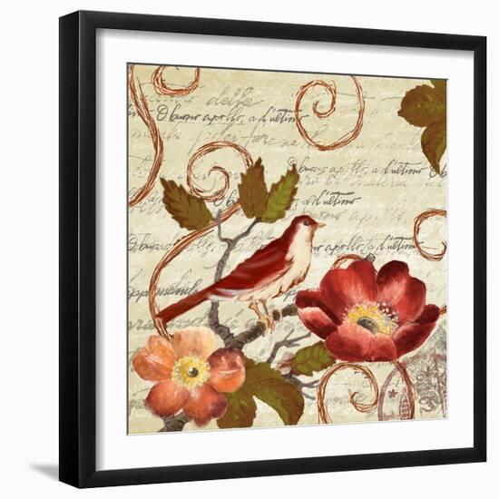 Avian on Red II-Lanie Loreth-Framed Art Print