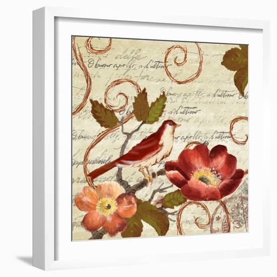 Avian on Red II-Lanie Loreth-Framed Art Print