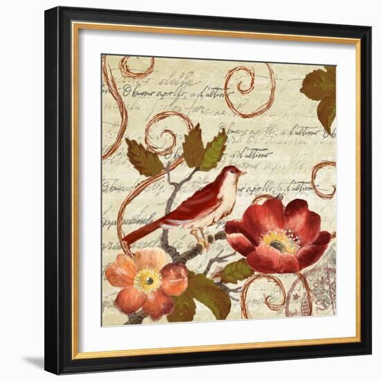 Avian on Red II-Lanie Loreth-Framed Art Print