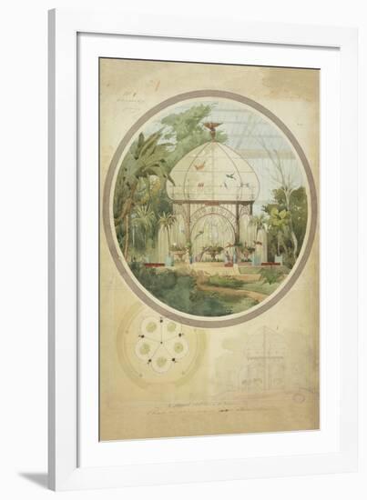 Aviary in a Winter Garden-Adrien Chancel-Framed Giclee Print