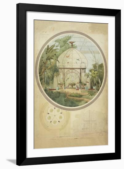 Aviary in a Winter Garden-Adrien Chancel-Framed Giclee Print