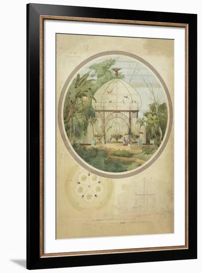 Aviary in a Winter Garden-Adrien Chancel-Framed Giclee Print