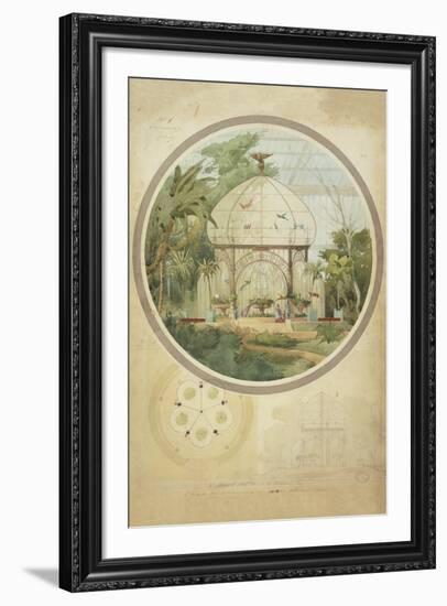 Aviary in a Winter Garden-Adrien Chancel-Framed Giclee Print