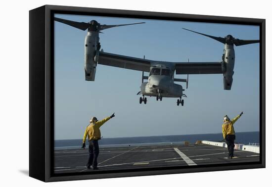 Aviation Boatswain's Mates Direct an MV-22 Osprey as it Launches from the Flight Deck-null-Framed Premier Image Canvas