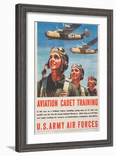 "Aviation Cadet Training: U.S. Army Air Forces", 1943-null-Framed Giclee Print