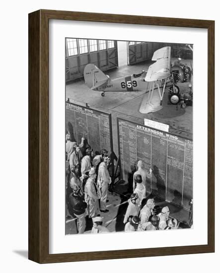 Aviation Cadets Check Flight Boards For Last Minute Instructions-Stocktrek Images-Framed Photographic Print