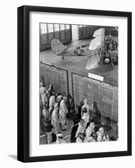 Aviation Cadets Check Flight Boards For Last Minute Instructions-Stocktrek Images-Framed Photographic Print