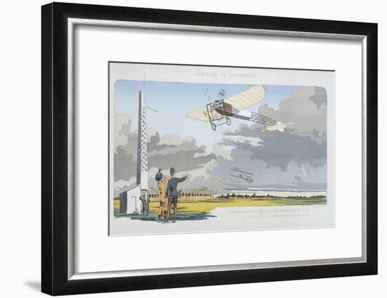 Aviation Meeting at Champagne, published by Mabileau, Paris, 1910-Marguerite Montaut-Framed Giclee Print