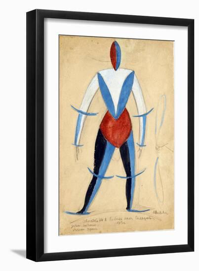 Aviator. Costume Design for the Opera Victory over the Sun by A. Kruchenykh Par Malevich, Kasimir S-Kazimir Severinovich Malevich-Framed Giclee Print