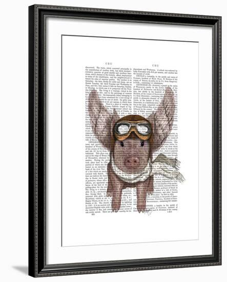 Aviator Piggy-Fab Funky-Framed Art Print