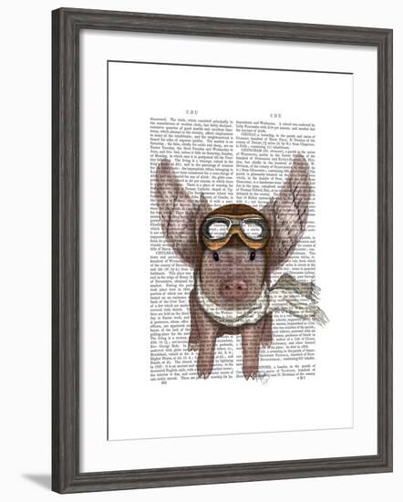 Aviator Piggy-Fab Funky-Framed Art Print