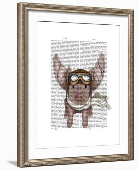 Aviator Piggy-Fab Funky-Framed Art Print