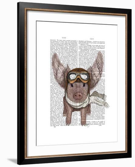 Aviator Piggy-Fab Funky-Framed Art Print