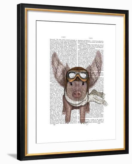 Aviator Piggy-Fab Funky-Framed Art Print