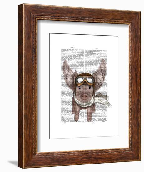 Aviator Piggy-Fab Funky-Framed Art Print