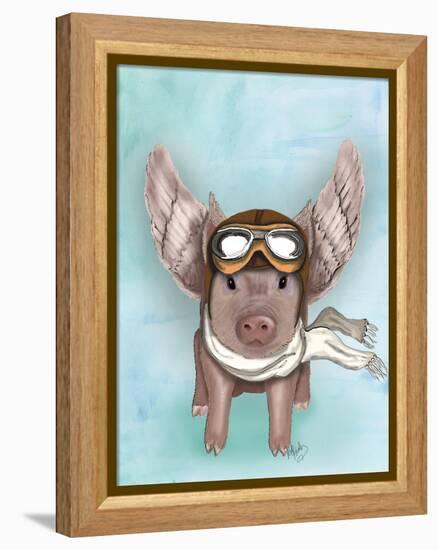 Aviator Piggy-Fab Funky-Framed Stretched Canvas