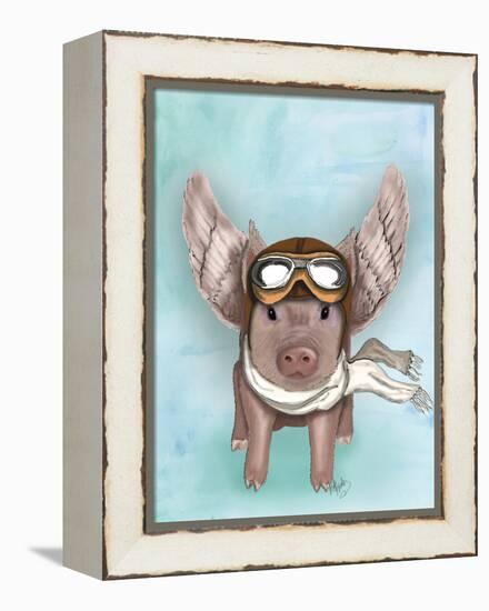 Aviator Piggy-Fab Funky-Framed Stretched Canvas