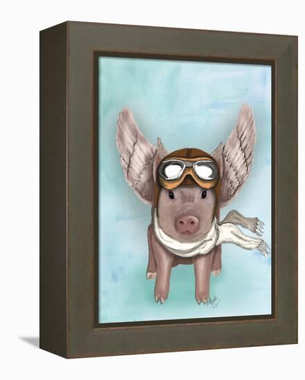 Aviator Piggy-Fab Funky-Framed Stretched Canvas