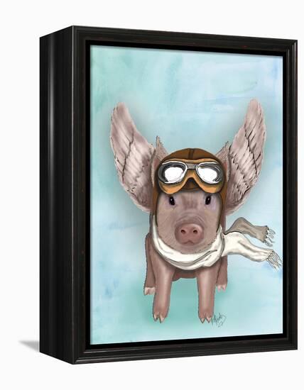 Aviator Piggy-Fab Funky-Framed Stretched Canvas