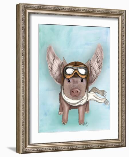 Aviator Piggy-Fab Funky-Framed Art Print