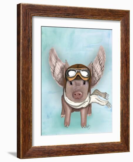 Aviator Piggy-Fab Funky-Framed Art Print