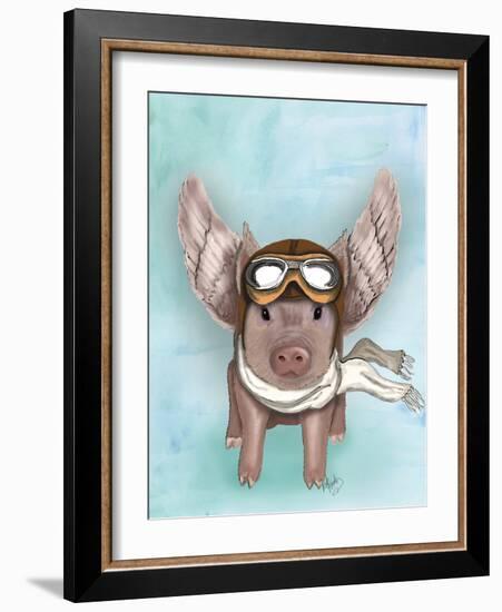 Aviator Piggy-Fab Funky-Framed Art Print