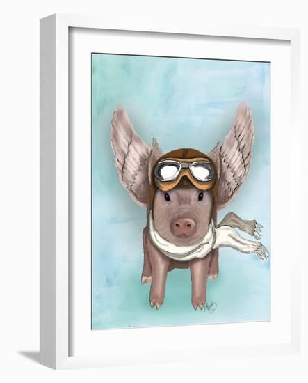 Aviator Piggy-Fab Funky-Framed Art Print