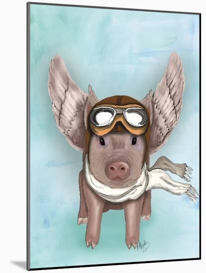 Aviator Piggy-Fab Funky-Mounted Art Print