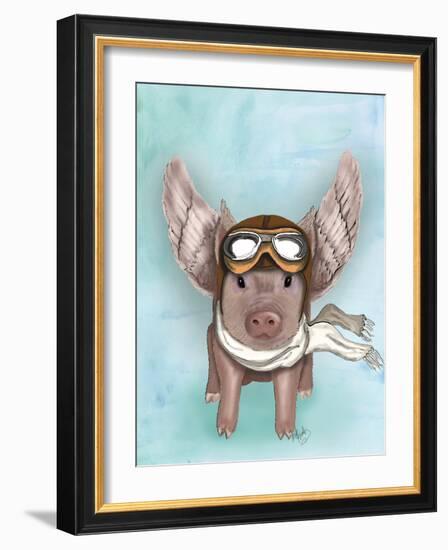 Aviator Piggy-Fab Funky-Framed Art Print