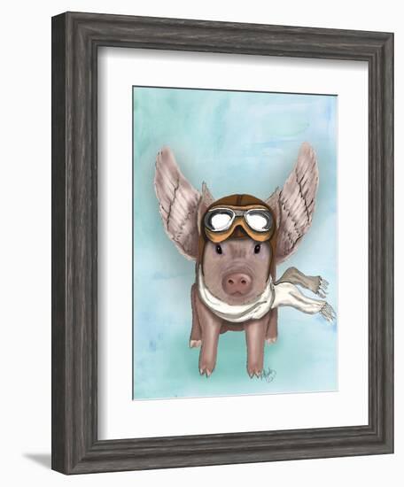 Aviator Piggy-Fab Funky-Framed Art Print