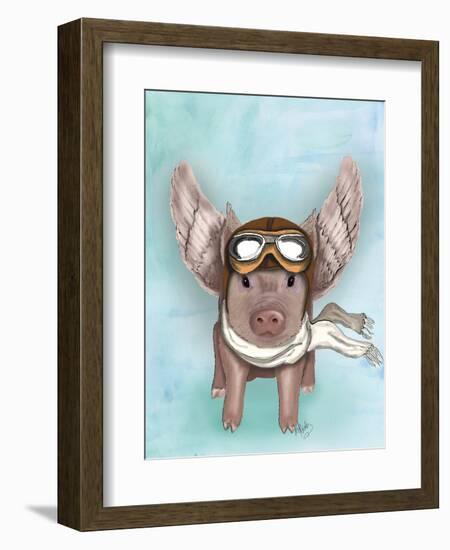 Aviator Piggy-Fab Funky-Framed Art Print