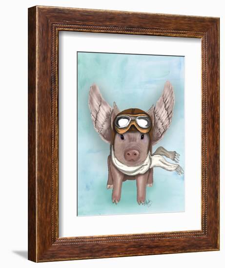 Aviator Piggy-Fab Funky-Framed Art Print