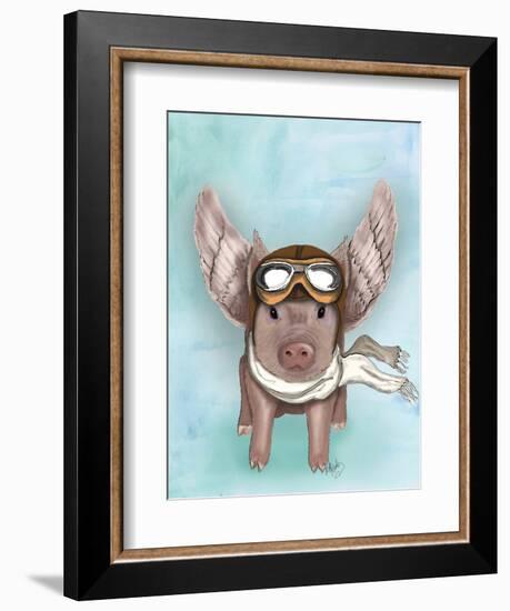 Aviator Piggy-Fab Funky-Framed Art Print