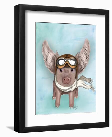 Aviator Piggy-Fab Funky-Framed Art Print