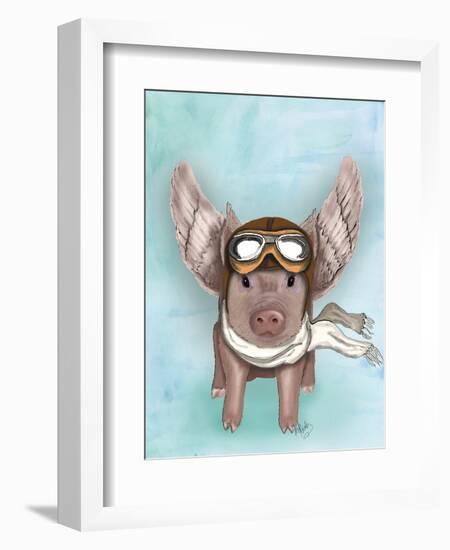 Aviator Piggy-Fab Funky-Framed Art Print