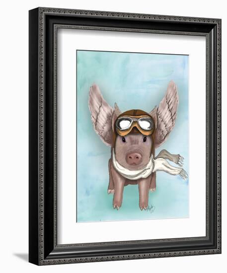 Aviator Piggy-Fab Funky-Framed Art Print