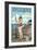 Avila Beach, California - Fishing Pinup Girl-Lantern Press-Framed Premium Giclee Print