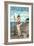 Avila Beach, California - Fishing Pinup Girl-Lantern Press-Framed Art Print