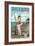 Avila Beach, California - Fishing Pinup Girl-Lantern Press-Framed Art Print