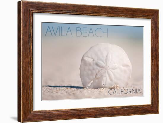 Avila Beach, California - Sand Dollar and Beach-Lantern Press-Framed Art Print