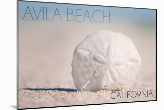 Avila Beach, California - Sand Dollar and Beach-Lantern Press-Mounted Art Print