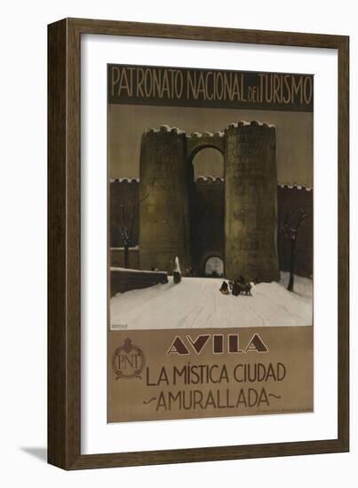 Avila Spain Travel Poster, the Walled Mystic City-null-Framed Giclee Print