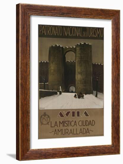 Avila Spain Travel Poster, the Walled Mystic City-null-Framed Giclee Print