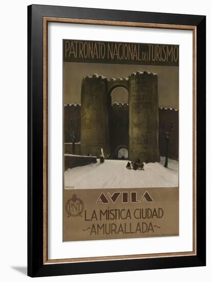 Avila Spain Travel Poster, the Walled Mystic City-null-Framed Giclee Print