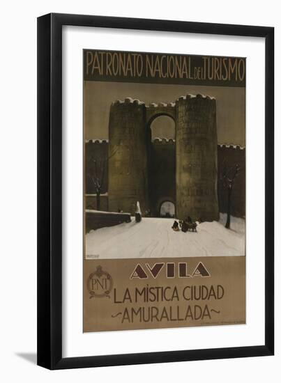 Avila Spain Travel Poster, the Walled Mystic City-null-Framed Giclee Print