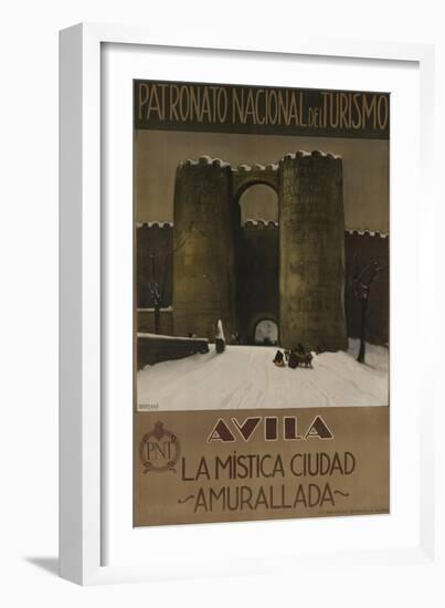 Avila Spain Travel Poster, the Walled Mystic City-null-Framed Giclee Print