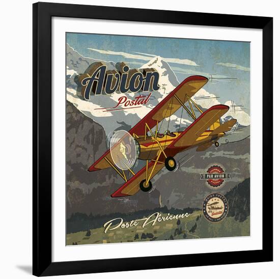 Avion postal-Bruno Pozzo-Framed Art Print